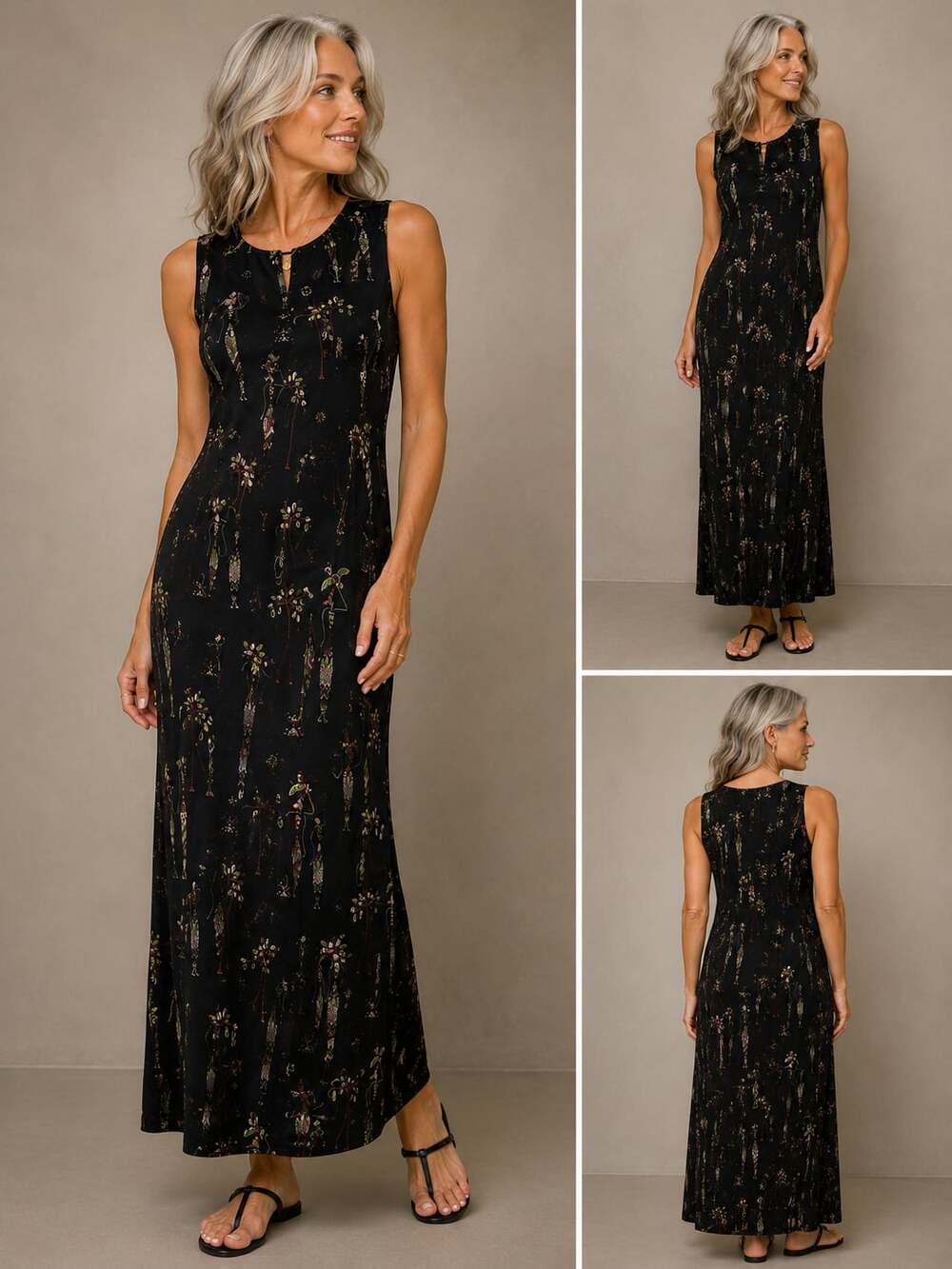 Coldwater Creek Women's Sleeveless Maxi Dress with Tribal Pattern
M79